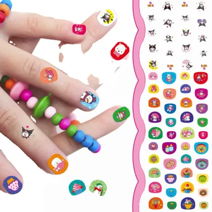 Kids Nail Art Stickers & Decals: Flower and Heart Shapes for Little Girls