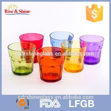 Best quality pressed crystal glassware with colorful sprayed/clear glass water