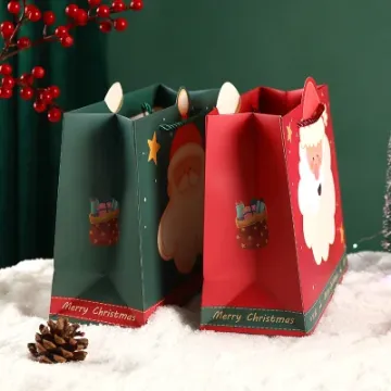 Christmas leather packaging paper bag