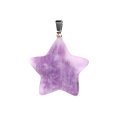 Lepidolite 30mm Star Pendant Pendant Necklace 45cm Black Cord