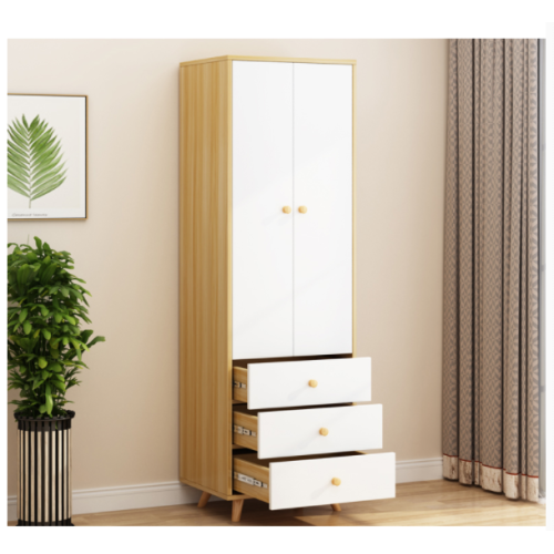 Hot sale European 2 door wardrobe with solid wood legs