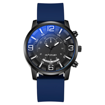 Montres de quartz de bande de montre de bracelet en silicone en silicone pour hommes