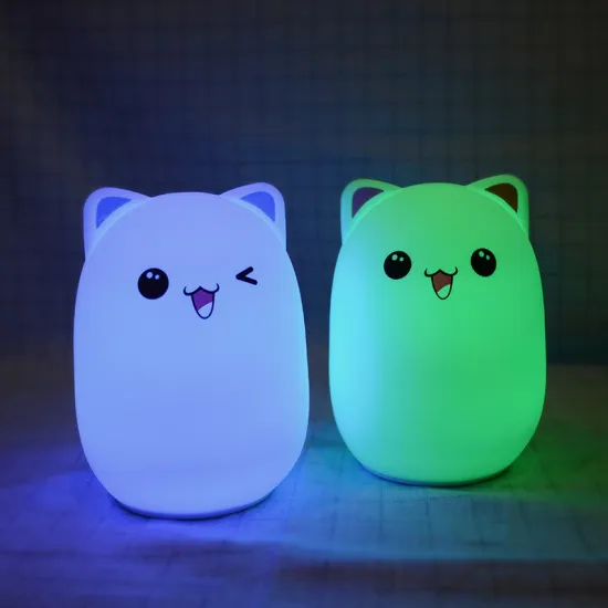 Cute Bear Rabbit Girl Heart Silica Gel Rechargeable LED Night Light