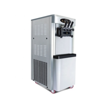 Commercial Stainless Steel Soft Ice Cream Machine with Three Flavors, Easy to Clean