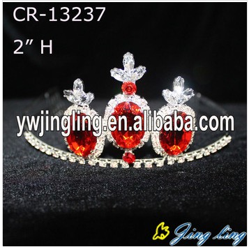 Red Crowns Rhinestone Wholesale Girls Tiaras