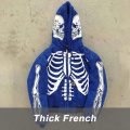 Winter Personality Skull Pattern Zipper Warm Hooded Coat