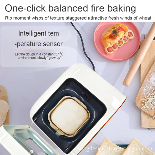 1.2LB Stainless Steel Touch Screen Bread Maker with Nut Dispenser and 17 Auto Programs