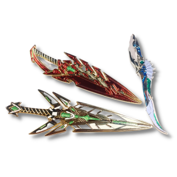 China Manufacturers Bulk Metal Glitter Telus Paint Sword Enamel Custom Lapel Pin Tiada Pesanan Minimum