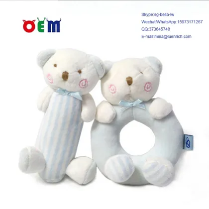 Baby Wrist Plush Bear Rattle Toys