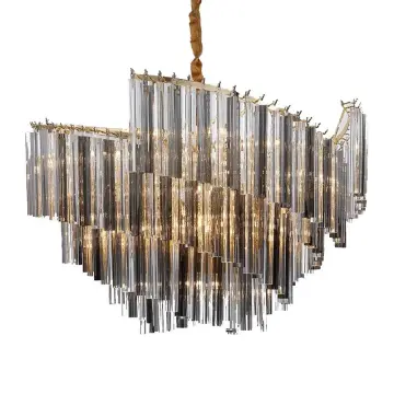 INSHINE Grey Glass Brass Hanging Pendant Light
