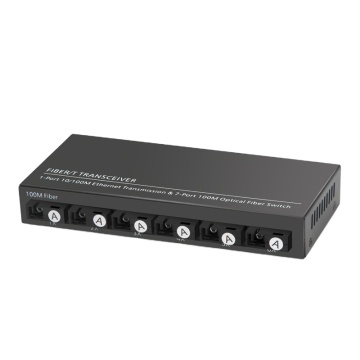 Fiber Media Converter 100M with 7 Optical Fiber Ports and PoE Switch