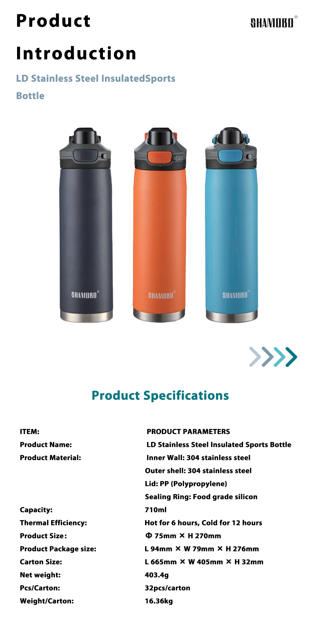 LDStainless Steel Insulated Sports Bottle x1