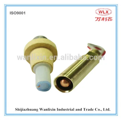 Immersion thermocouple contact blocks; immersion thermocouple receptacles