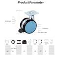 OEM Blue Möbel Casters Räder Top Plate Bremse