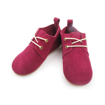 Zapatos Oxford de lujo con suela de goma de cuero real para niños