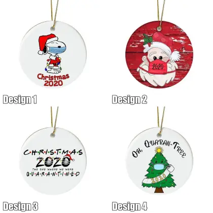 Ceramic Round Christmas Tree Ornaments