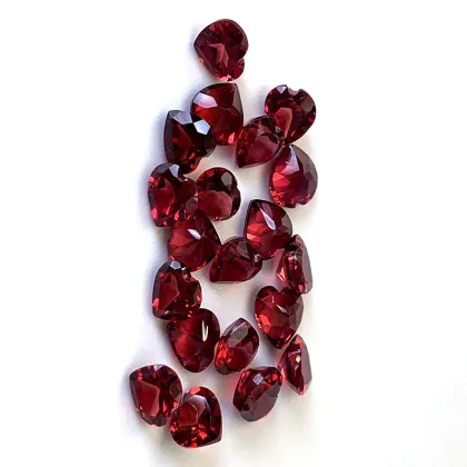 Natural Moissanite Garnet Heart-Shaped Ring Garnet
