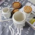 Tè in ceramica caffè zucchero deposito vasi legno coperchio