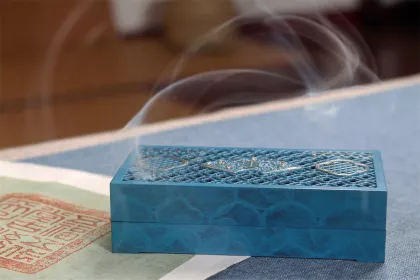 Blue Meditation Incense Burner Set: Custom Agarwood Incense Holder & Steel Incense Tool Set