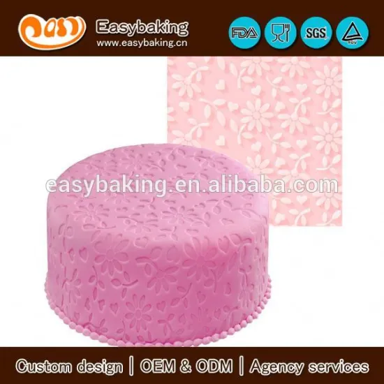 The classical floral fantasy silicone impression fondant mat for cake decorating