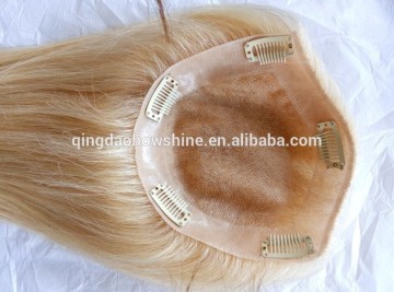 Silky straight blonde women toupee no tangle brazilian remy hair toupee