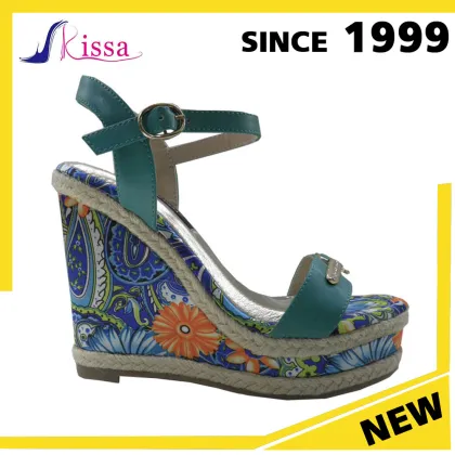 China alibaba brand name wedge platform fancy wedge ladies shoes 2017