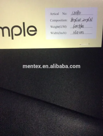 high weight black solid wool fabric