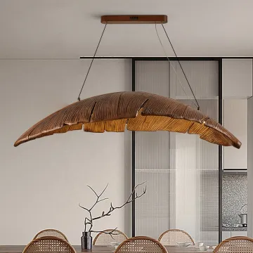 Resin Hanging Lamp with LED Lighting: A Rustic Chandelier with a Wabi Sabi Pendant Light Design