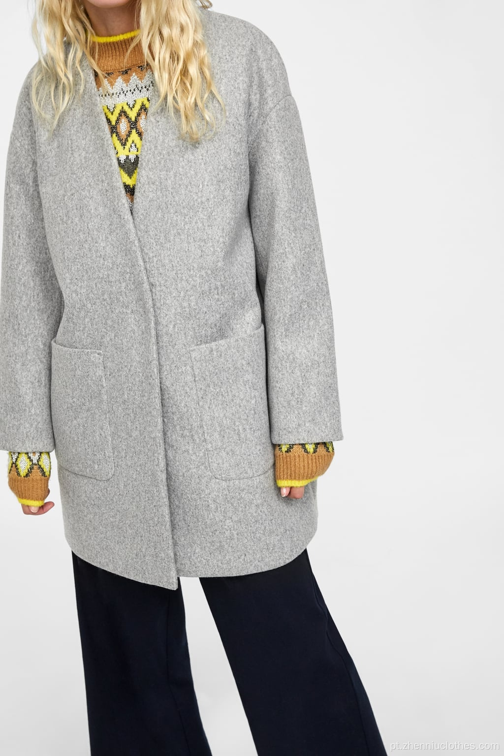 Casaco de lã falsificada de moda feminina de inverno 2020 OEM
