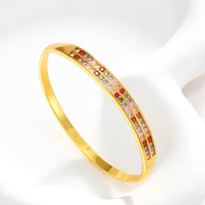 Jewelry Double Row Colorful Artificial Gemstone Bracelet