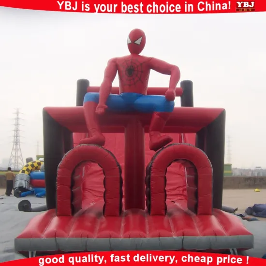 0.5mm PVC tarpaulin good quality inflatable slide obstacles/spiderman inflatable onstacle slides