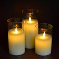 Batteridriven Flameless Moving Wick Glass Candle