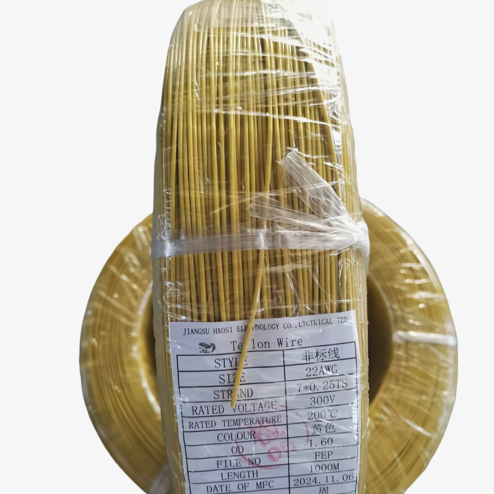 Teflon wire 22# FEP yellow