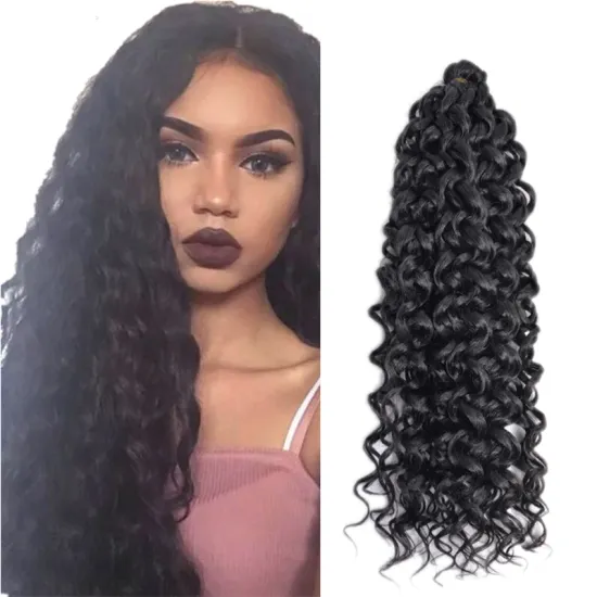 24''125g Cheap Deep Wave Twist Ocean Water Wave Blonde Hawaii Curl Synthetic Braiding Hair Extensions Crochet Hair Attachment