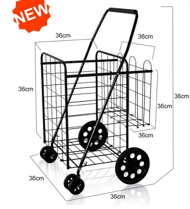 Steel Alloy Folding Supermarket Shopping Cart
