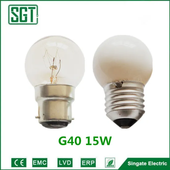 G40 globe ball incandescent light clear color bulb E27 B22