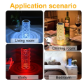 RGB Night Light Touch USB رومانسية LED Rose Diamond Table Lamps for Bedroom Party عشاء الإبداع الأضواء الإبداعية