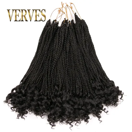 Box Braids Hair Synthetic 14 inch and 18 inch Crochet Hair Extensions 24 Strands/pack Ombre Braiding Hair Curly End Twist