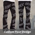Pantalones de mezclilla impresos en inglés personalizados