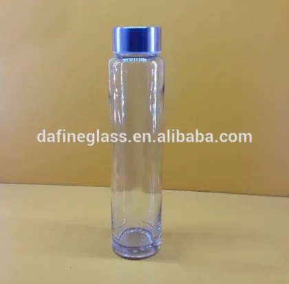 16oz clear cylinder round shape glass voss bottle voss mineral water bottle with plastic cap                        
                                                Quality Choice
