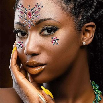 Mermaid Rave Festival Face Crystal Stickers: Glitter Rhinestone Temporary Tattoos and Face Jewels for Women
