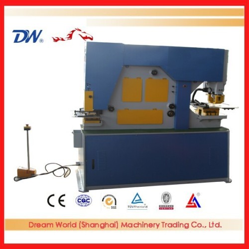 Hydraulic ironworker with Plate shearing support/table and notching table