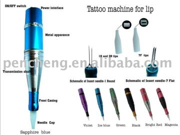 Professional Permanent Makeup Pen for lip Supply&Fastest Tattoo Aluminum machine -Double needle