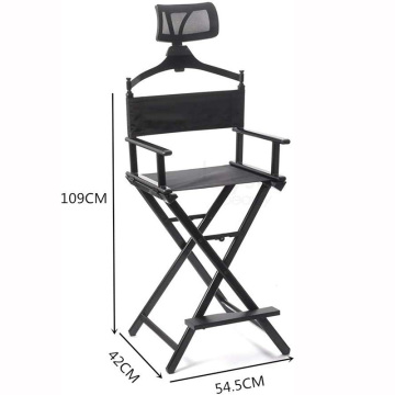Klapper Aluminium -Make -up -Stuhl mit Kopfruhe