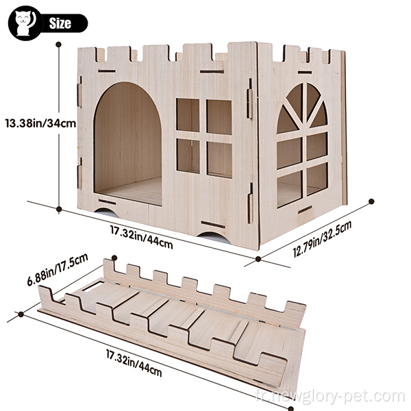 Château de lapin de chat avec échelle