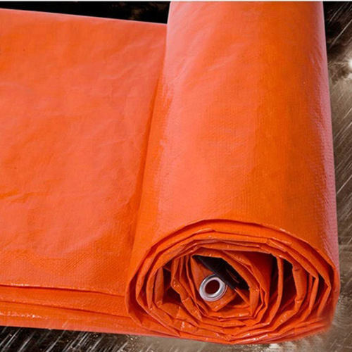 Ready Made Orange PE Tarpaulin with Plastic Corners