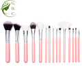 Pink Round Cosmetics Makeup Bruhes Set