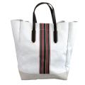 Large canvas tote bag with zipper