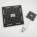 Einstellbare Chrom Black Square Duschkopf Set