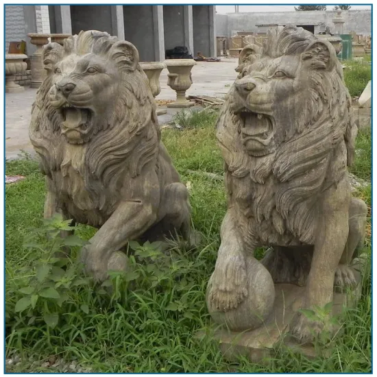 2017 New Design Antique Marble Animal Statue Lion Statue